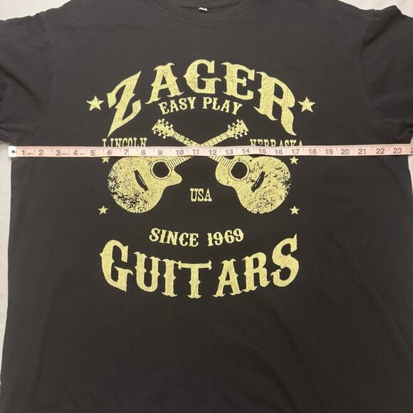 Zager Guitars Easy Play Graphic Tee Black Men’s XL Vintage-Style - Picture 6 of 6